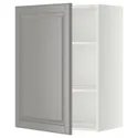 IKEA METOD МЕТОД, шафа навісна із полицями, білий / сірий Бодбін, 60x80 см 494.571.54 фото thumb №1
