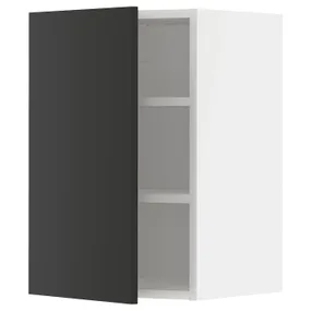 IKEA METOD МЕТОД, навесной шкаф с полками, белый / Никебо матовый антрацит, 40x60 см 794.988.41 фото