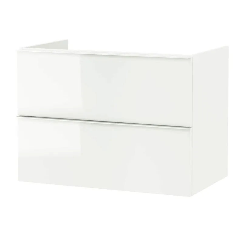 IKEA GODMORGON ГОДМОРГОН, шкаф для раковины с 2 ящ, глянцевый белый, 80x47x58 см 301.809.95 фото №1