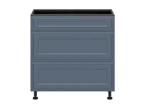 BRW Кухонный цокольный шкаф Verdi 80 см с выдвижными ящиками mystic matt, черный/матовый FL_D2S_80/82_2SMB/B-CA/MIM фото