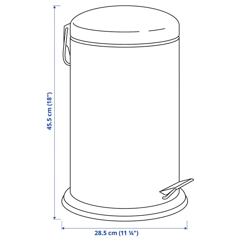 IKEA MJÖSA МЙЕСА, кошик д/сміття з відкидною кришкою, темно-сірий, 12 л 104.228.44 фото №7