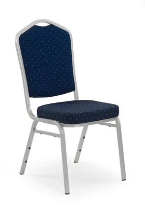 Барний стілець HALMAR K66 синій, срібний каркас фото