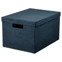 IKEA GJÄTTA ГЙЕТТА, коробка для зберігання з кришкою, темно-синій оксамит, 25x35x20 см 305.704.47 фото thumb №1