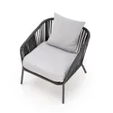 Садовий комплект HALMAR ROCCA (диван + два крісла + столик), темно-сірий / світло-сірий фото thumb №10