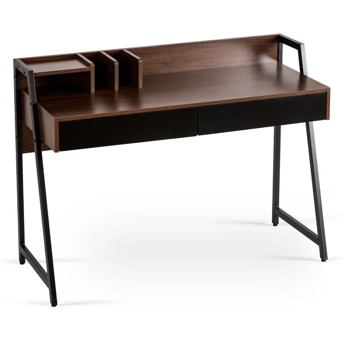 Письменный стол MEBEL ELITE CASS 120 см, коричневый / черный фото №1