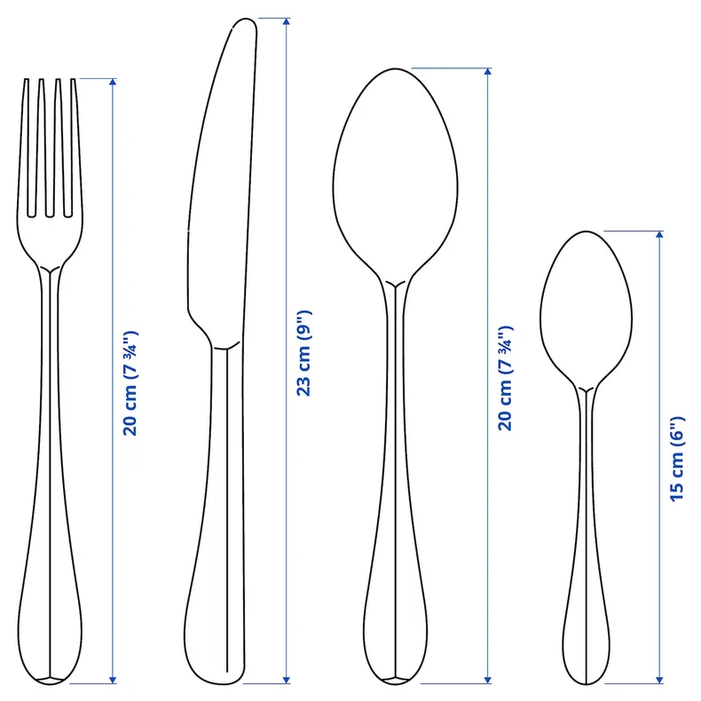 IKEA GAMMAN ГАММАН, столовый набор,24 предмета, нержавеющая сталь 503.849.58 фото №6