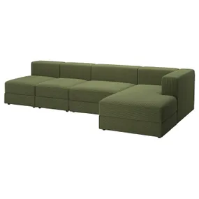IKEA JÄTTEBO ЄТТЕБУ, 4,5міс модульний диван з кушеткою, правий / САМСАЛА темний жовто-зелений 994.714.02 фото