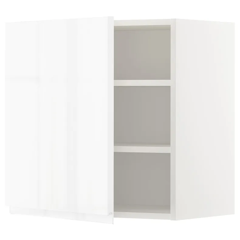 IKEA METOD МЕТОД, шафа навісна із полицями, білий / ВОКСТОРП глянцевий / білий, 60x60 см 294.578.38 фото №1