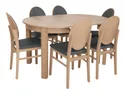 BRW Комплект: стол 95-195х95 см+ 4 стула BRW BERNARDIN, серый/дуб натуральный/дуб ривьера BERNARDIN_STO_4KRS-DRI/TX099 фото thumb №3