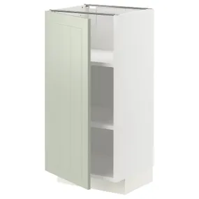IKEA METOD МЕТОД, напольный шкаф с полками, белый / светло-зеленый, 40x37 см 094.870.92 фото