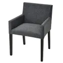 IKEA MÅRENÄS МОРЕНЕС, стілець із підлокітниками, чорний/ГУННАРЕД темно-сірий 995.143.88 фото thumb №1