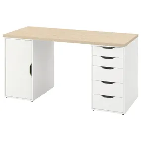 IKEA MITTCIRKEL МИТТЦИРКЕЛЬ / ALEX АЛЕКС, письменный стол, яркий сосновый / белый эффект, 140x60 см 095.217.22 фото