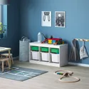 IKEA TROFAST ТРУФАСТ, комбінація для зберіган +контейнери, білий зелений/білий, 99x44x56 см 193.355.31 фото thumb №2