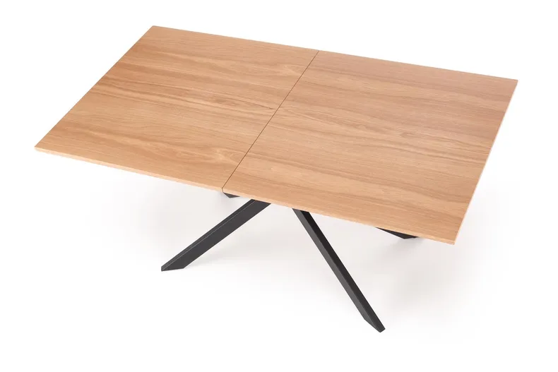Обідній стіл розкладний HALMAR LEGARTO 160-200x90 см, стільниця - натуральний дуб, ніжка - чорна фото №5