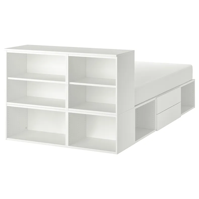 IKEA PLATSA ПЛАТСА, каркас ліжка 2 шухляди, білий / ФОННЕС, 142x244x103 см 993.029.18 фото №1