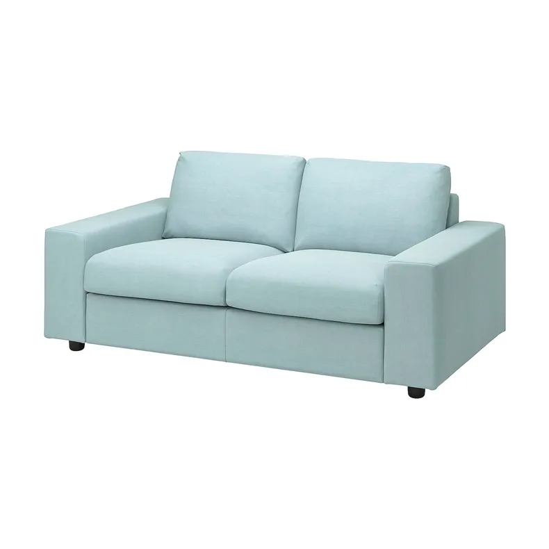 IKEA VIMLE ВИМЛЕ, 2-местный диван, с широкими подлокотниками / Саксемара светло-голубой 994.005.51 фото №1