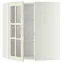 IKEA METOD МЕТОД, кутова настін шафа, полиці / скл двер, білий / БУДБІН кремово-білий, 68x80 см 593.949.86 фото thumb №1