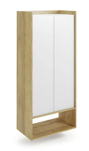 Книжный шкаф HALMAR MOBIUS 2D 78x41 см, корпус : натуральный гикори, фронты - альпийский белый фото №1