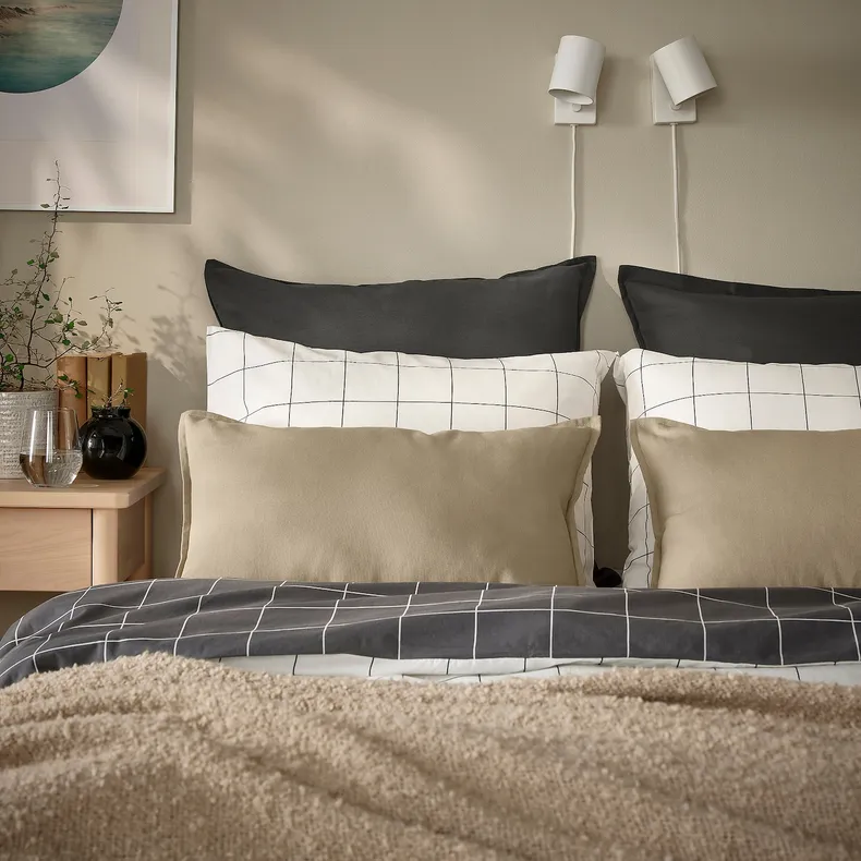 IKEA GURLI ГУРЛІ, чохол на подушку, бежевий, 40x58 см 805.526.86 фото №2