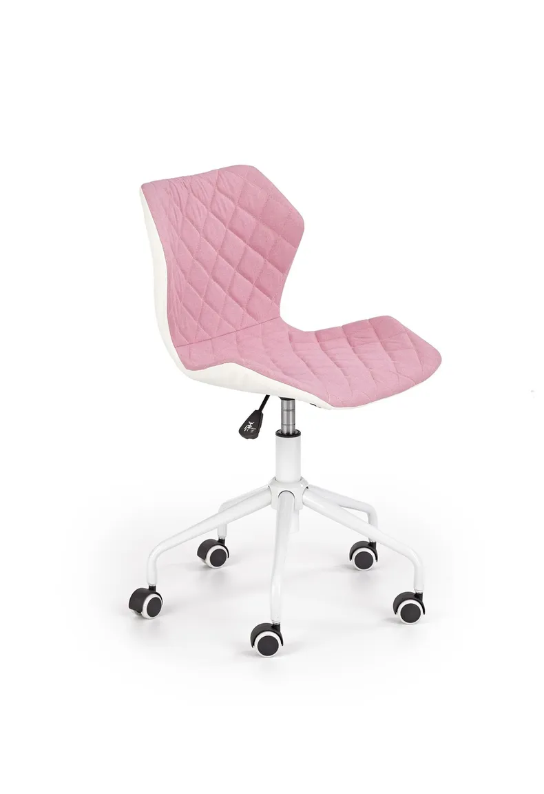 Крісло комп'ютерне офісне обертове HALMAR MATRIX 3 рожевий / білий, тканина фото №1