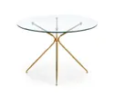 Кухонний стіл HALMAR RONDO 110x110 см, стільниця - прозора, ніжки - золото фото thumb №10