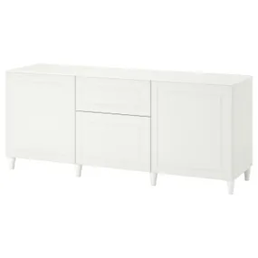 IKEA BESTÅ БЕСТО, модуль для зберігання із шухлядами, білий / Смевікен / Каббарп білий, 180x42x74 см 494.126.79 фото