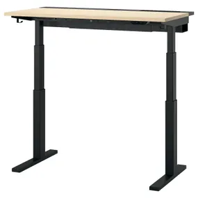 IKEA MITTZON МІТТЗОН, стіл регульований, електричний okl береза / чорний, 120x60 см 895.261.36 фото