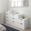 IKEA NORDLI НОРДЛІ, комод із 9 шухлядами, білий, 160x99 см 192.480.15 фото thumb №2