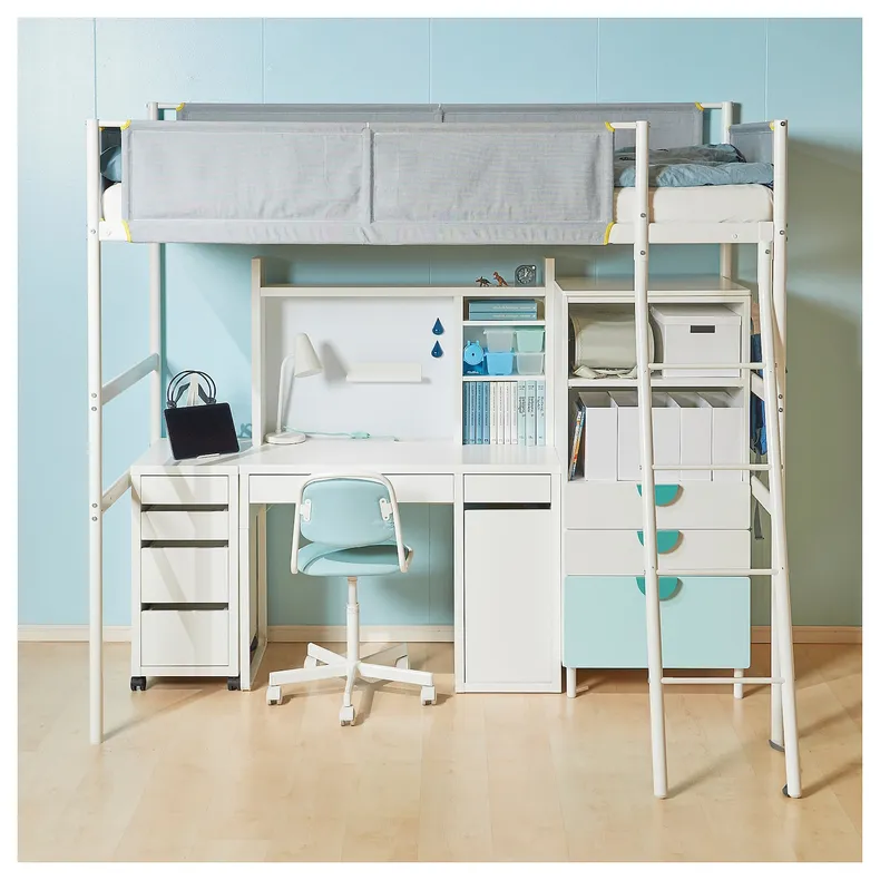 IKEA MICKE МІККЕ, високий додатковий модуль, білий, 105x65 см 901.800.25 фото №4
