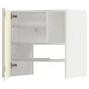 IKEA METOD МЕТОД, настінн шаф д / витяжки з полиц / дверц, білий / Voxtorp високий глянець світло-бежевий, 60x60 см 595.053.38 фото thumb №1