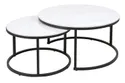 Комплект из 2-х журнальных столиков SIGNAL FERRANTE C, белый мрамор / черный матовый, 80x80 фото thumb №13