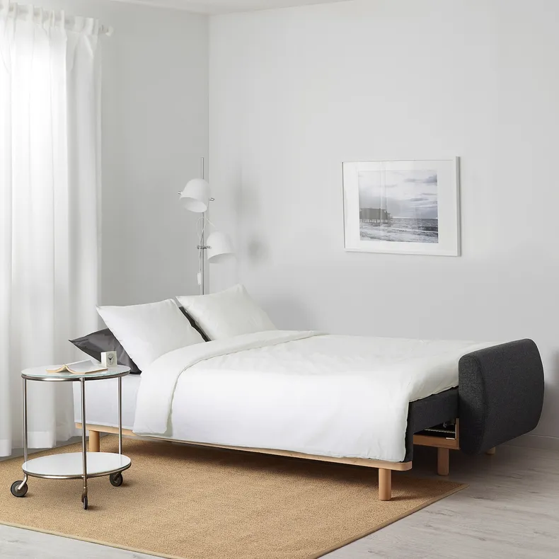 IKEA GRUNNARP ГРУННАРП, 3-місний диван-ліжко, Gunnared темно-сірий 704.281.12 фото №3