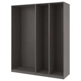 IKEA PAX ПАКС, 3 каркаси гардероба, темно-сірий, 200x58x236 см 894.321.85 фото