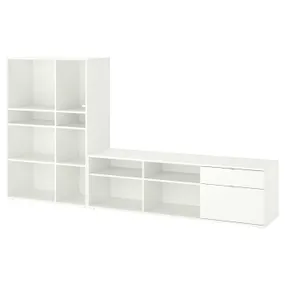 IKEA VIHALS ВИХАЛС, комбинация для хранения / под ТВ, белый, 275x37x140 см 495.211.12 фото