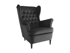 Мягкое кресло бархатное SIGNAL HARRY Velvet, Bluvel 19 - черный фото
