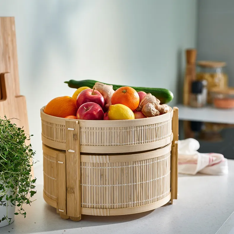 IKEA KANELMOTT КАНЕЛМОТТ, кошик для овочів/фруктів, 2шт., бамбук 005.818.00 фото №2