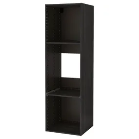 IKEA METOD МЕТОД, каркас вис шафи д / холодильника / дух, імітація дерева чорний, 60x60x200 см 702.135.74 фото