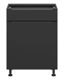 BRW Кухонна шафа Sole L6 60 см права з висувною шухлядою чорний матовий, чорний/чорний матовий FM_D1S_60/82_P/SMB-CA/CAM фото thumb №1
