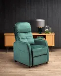 Крісло реклайнер м'яке розкладне HALMAR FELIPE 2, темно-зелений фото thumb №2
