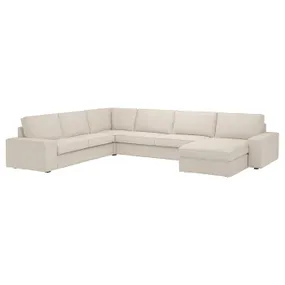 IKEA KIVIK КІВІК, кутовий 6-місний диван з кушеткою, Gunnared бежевий 894.847.06 фото