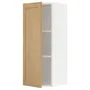 IKEA METOD МЕТОД, навесной шкаф с полками, белый / дуб форсбака, 40x100 см 595.093.41 фото