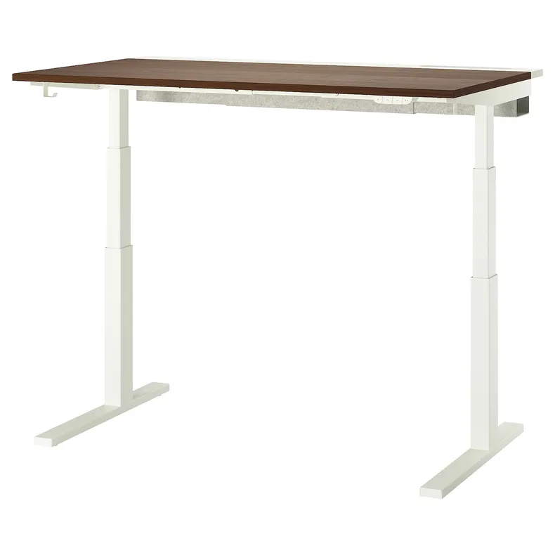IKEA MITTZON МІТТЗОН, стіл регульований, електричний горіх / білий, 140x80 см 795.290.03 фото №1