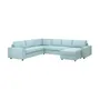 IKEA VIMLE ВІМЛЕ, кутовий диван, 5-місний з кушеткою, з широкими підлокітниками/САКСЕМАРА світло-синій 294.018.27 фото