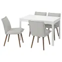 IKEA EKEDALEN ЭКЕДАЛЕН / KLINTEN КЛИНТЕН, стол и 4 стула, белый / светло-бежевый, 120 / 180 см 095.058.97 фото thumb №1