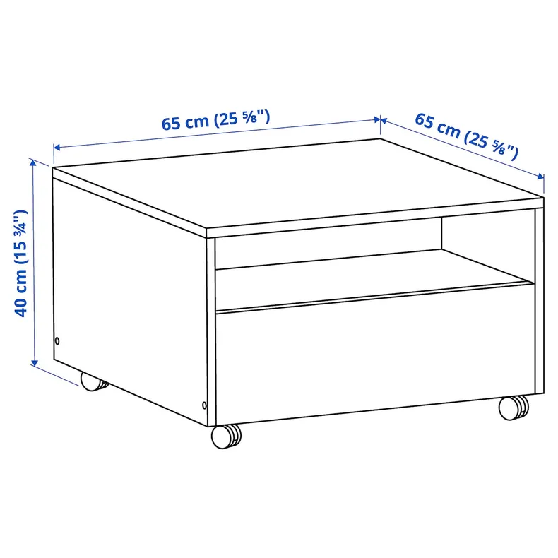 IKEA GARNANÄS ГАРНАНЭС, журнальный стол, белый, 65x65 см 105.550.99 фото №5