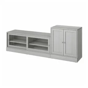 IKEA HAVSTA ХАВСТА, комбінація шаф для телевізора, сірий, 241x47x89 см 993.861.78 фото