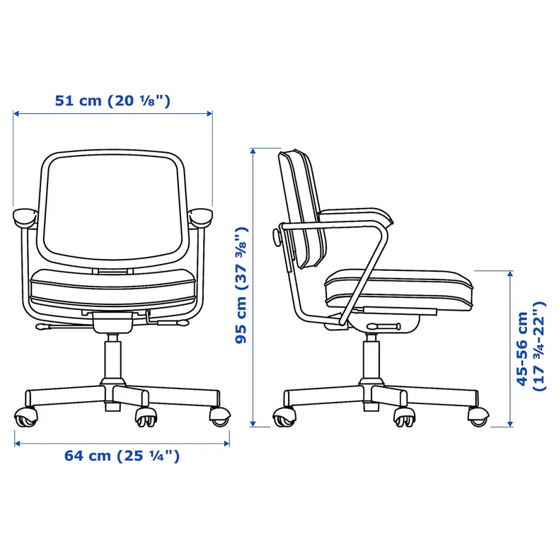 IKEA ALEFJÄLL АЛЕФЬЕЛЛЬ, офісний стілець, ГЛОСЕ чорний 703.674.58 фото №13