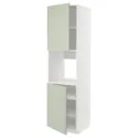 IKEA METOD МЕТОД, висока шафа для дух, 2 дверцят / пол, білий / Стенсунд світло-зелений, 60x60x220 см 694.875.60 фото thumb №1