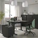 IKEA MITTZON МІТТЗОН, стіл регульований, електричний okl попелястий пофарбований чорний / чорний, 120x80 см 995.277.48 фото thumb №4