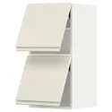 IKEA METOD МЕТОД, навесной горизонтальный шкаф / 2двери, белый / светло-бежевый глянцевый Voxtorp, 40x80 см 193.946.05 фото thumb №1